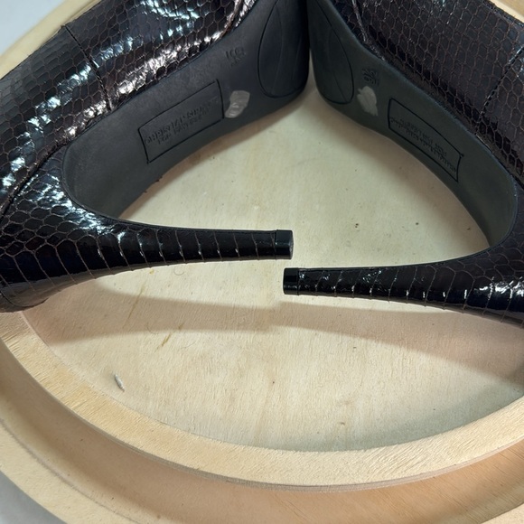 Christian Siriano Snake Skin Print Platf Pumps Brown Size 9.5 - Picture 7 of 9